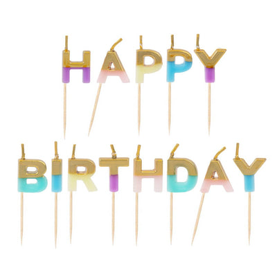 Talking Tables - Pastellfarbene „Happy Birthday“ -Buchstabenkerzen | Boutique Ballooons