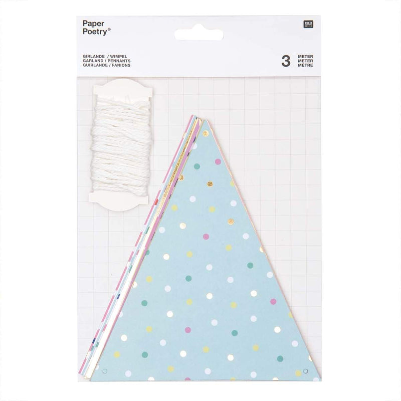 Paper Poetry Girlande Wimpel mehrfarbig 3m
