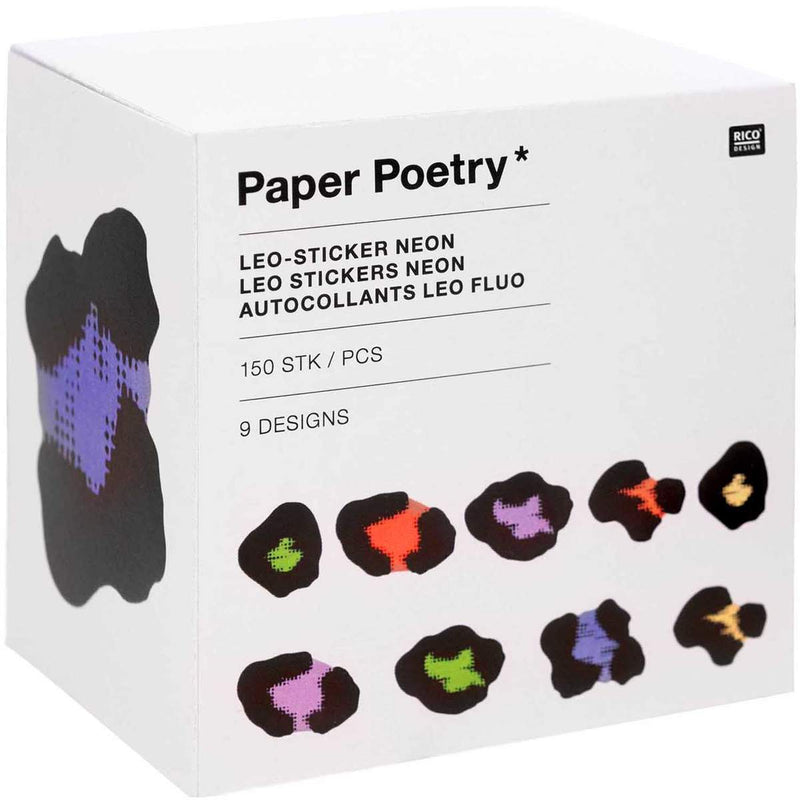 Paper Poetry Sticker Acid Leo neon Ø5,5cm 150 Stück | Boutique Ballooons