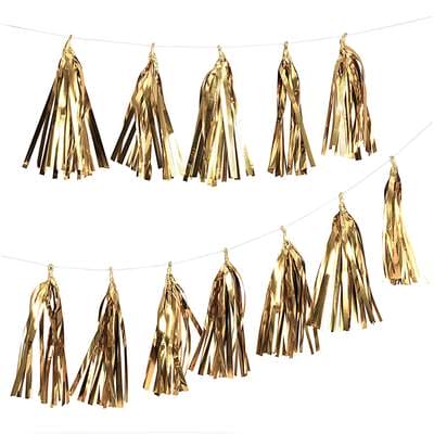 Paper Poetry Girlande Quasten gold 2,8m | Boutique Ballooons