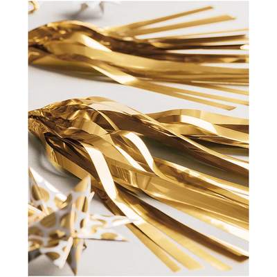 Paper Poetry Girlande Quasten gold 2,8m | Boutique Ballooons