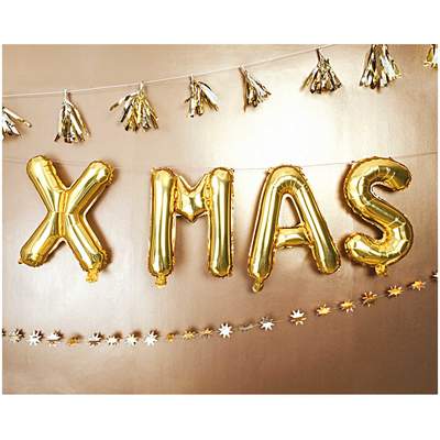 Paper Poetry Girlande Quasten gold 2,8m | Boutique Ballooons