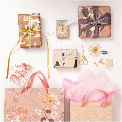 Paper Poetry Geschenkpapier Struktur mauve 70cm 2m | Boutique Ballooons