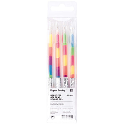 Paper Poetry Gelstifte Regenbogen neon 0,8mm 4 Stück | Boutique Ballooons