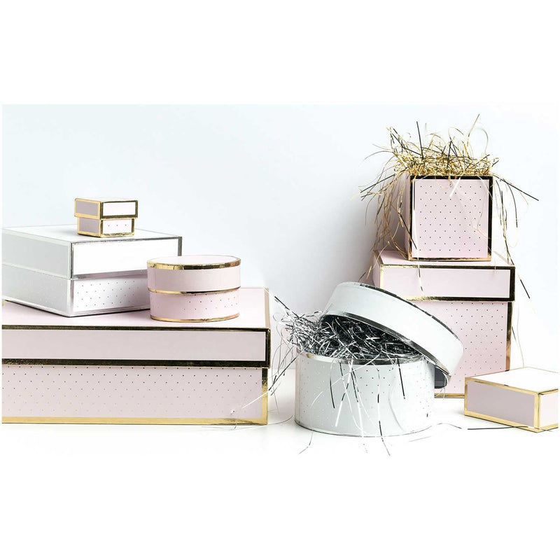 Geschenkschachtel, Weiß, Rund