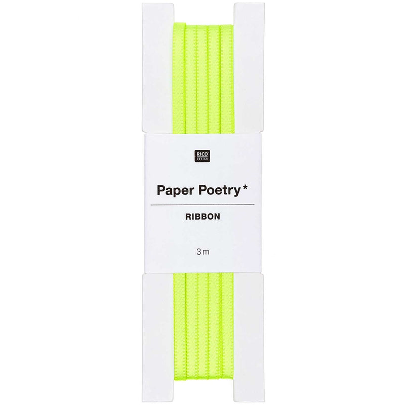 SATINBAND, NEON GELB 3 MM / 3M | Boutique Ballooons