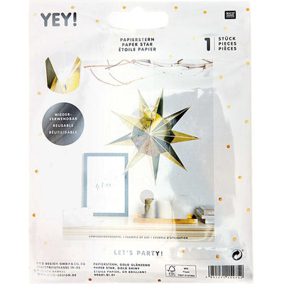 PAPIERSTERN,GOLD GLÄNZE, FSC MIX