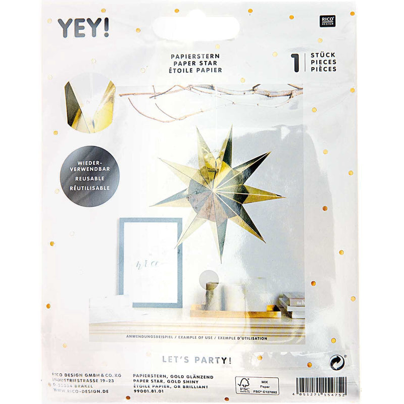 PAPIERSTERN,GOLD GLÄNZE, FSC MIX