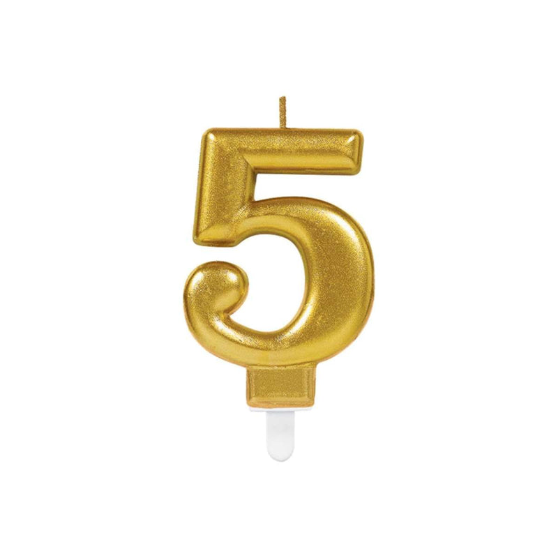 Kuchenkerzen - 5 Sparkling Celebrations Gold | Boutique Ballooons