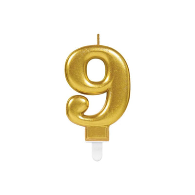 Kuchenkerzen - 9 Sparkling Celebrations Gold | Boutique Ballooons
