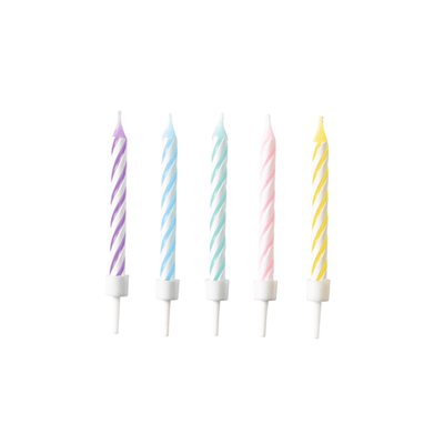 10 Spiralkerzen - Pastel Rainbow | Boutique Ballooons