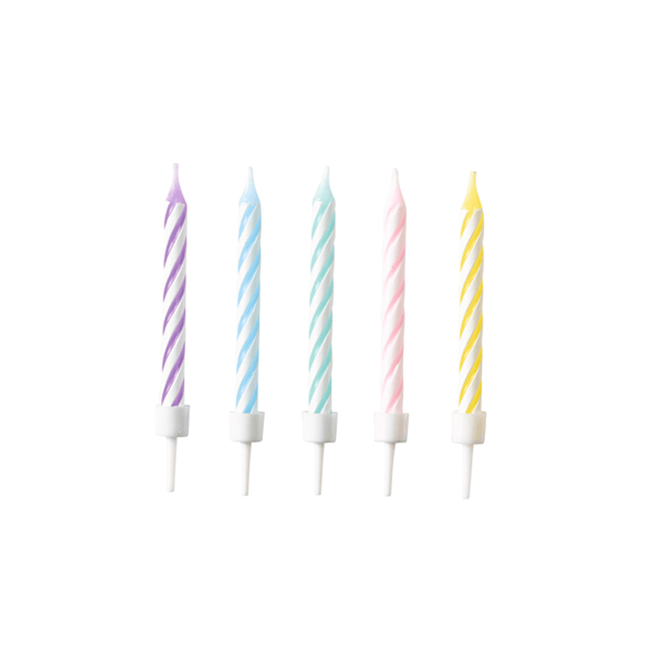 10 Spiralkerzen - Pastel Rainbow | Boutique Ballooons
