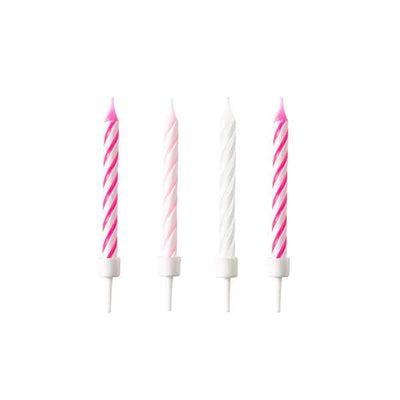 10 spiralkerzen hot pink - 0