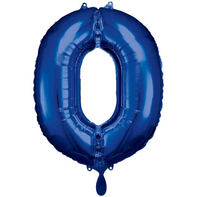 Zahlenballon 0 XXL  - Blau | Boutique Ballooons
