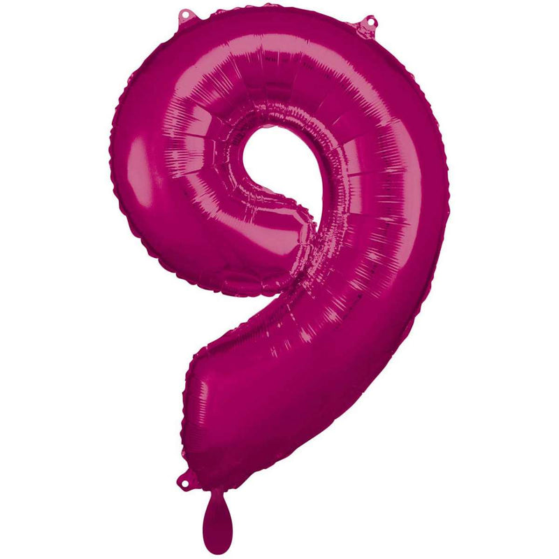 Zahlenballon 9 XXL  - Pink