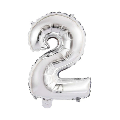 Zahlenballon 2 XS - Silber | Boutique Ballooons