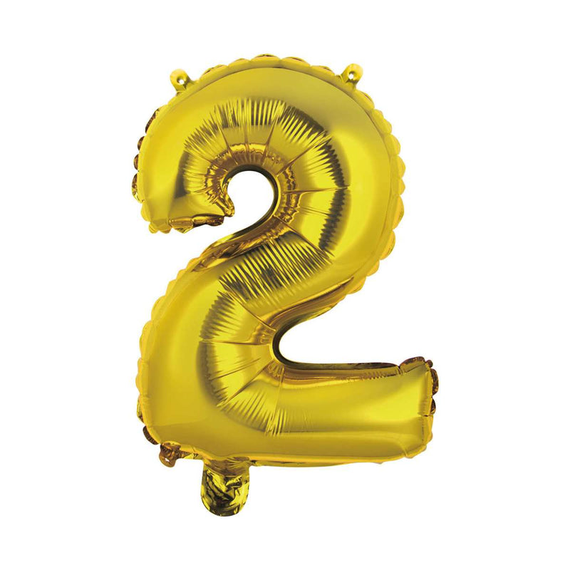 Zahlenballon 2 XS - Gold | Boutique Ballooons