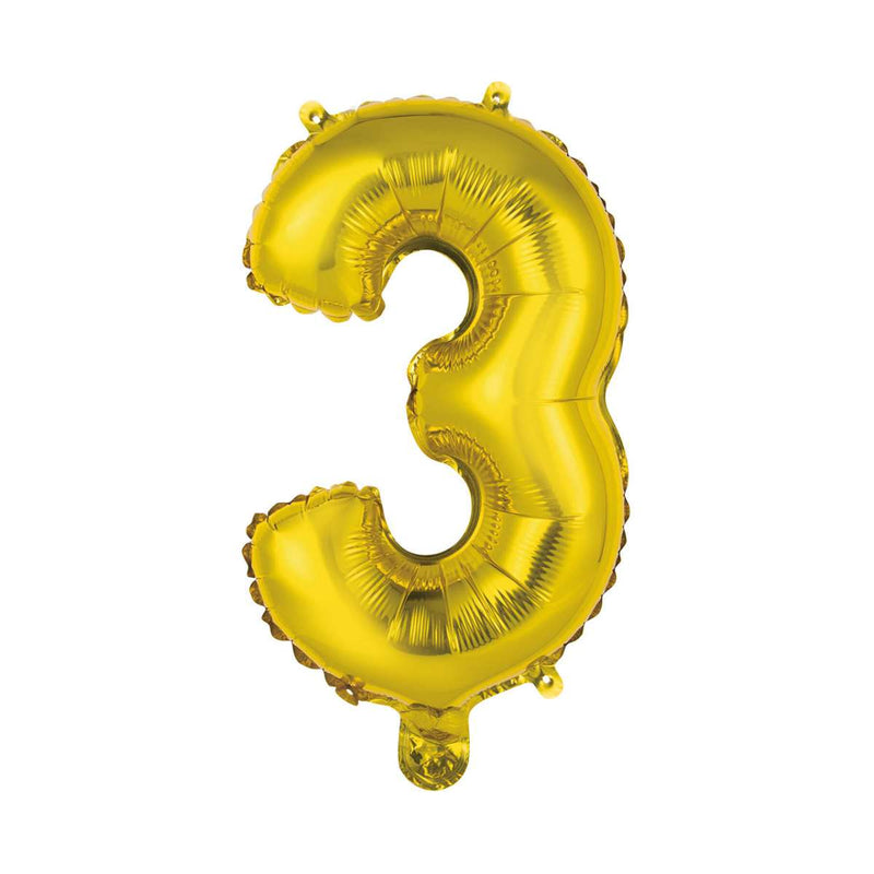 Zahlenballon 3 XS - Gold