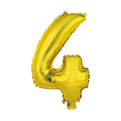Zahlenballon 4 XS - Gold | Boutique Ballooons