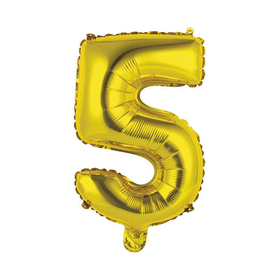 Zahlenballon 5 XS - Gold | Boutique Ballooons