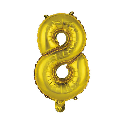 Zahlenballon 8 XS - Gold | Boutique Ballooons