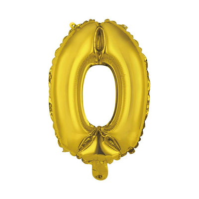 Zahlenballon 0 XS - Gold | Boutique Ballooons