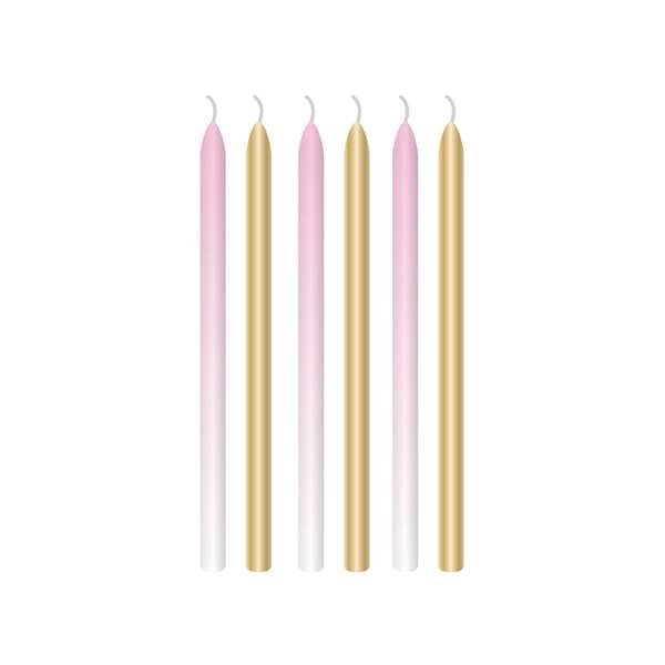 6 Kuchenkerzen - Pink Ombre | Boutique Ballooons