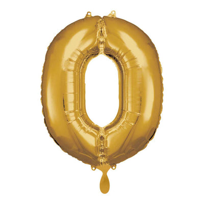 Zahlenballon 0 XL - Gold | Boutique Ballooons