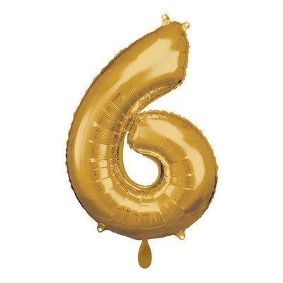 Zahlenballon 6 XL - Gold | Boutique Ballooons
