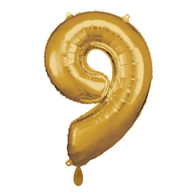 Zahlenballon 9 XL - Gold | Boutique Ballooons