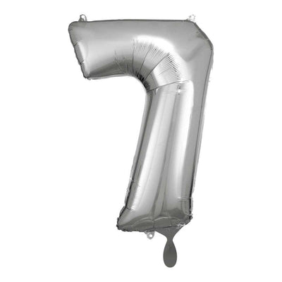 Zahlenballon 7 XL - Silber | Boutique Ballooons