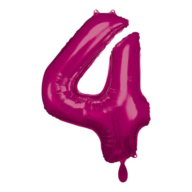 Zahlenballon 4 XL - Pink