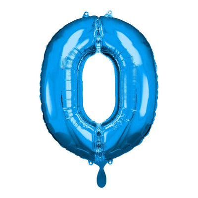 Zahlenballon 0 XL - Blau | Boutique Ballooons