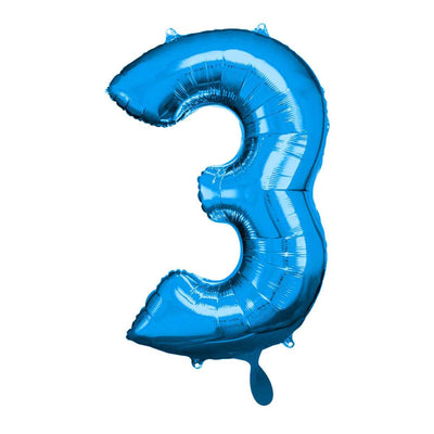 Zahlenballon 3 XL - Blau | Boutique Ballooons