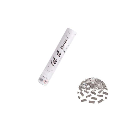 Konfettikanone - Silver Foil 28 cm | Boutique Ballooons
