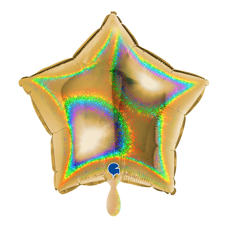Sternballon Glitter Holographic Gold 5