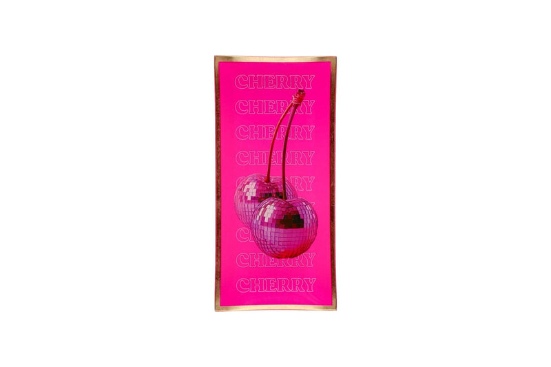 LOVE PLATES, GLASTELLER L , MOTIV: CHERRY, NEON ROSA