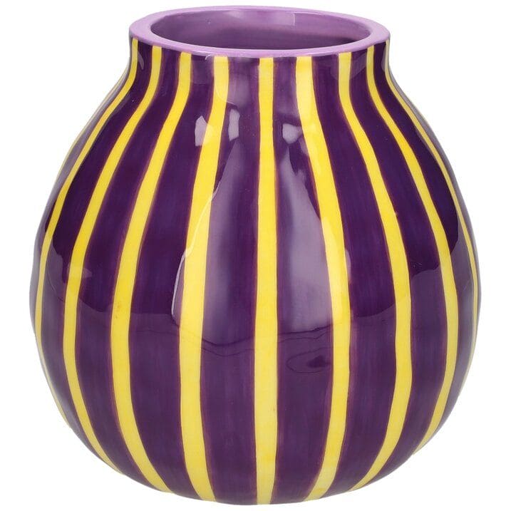 ARTISAN, VASE, H13,7CM, VIOLETT/GELB