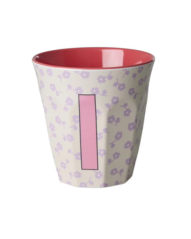 Medium Cup - Cream - I - Flowers