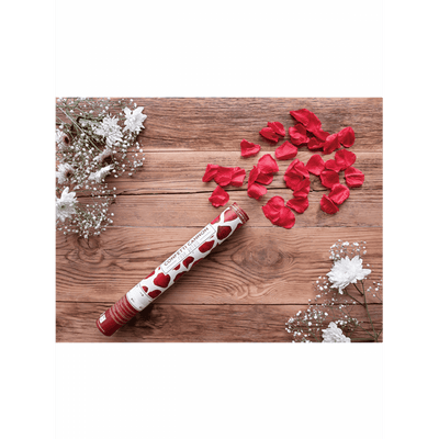 Konfettikanone - 40cm - Rosenblätter - Rot