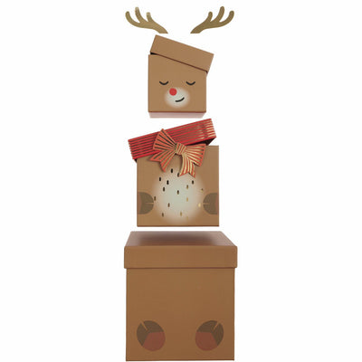 GESCHENKBOXEN-SET RENTIER 5-TEILIG