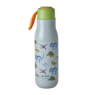 Rostfreier Stahl Flasche - Graublau - New Dino Print