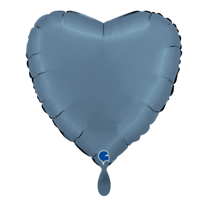 Herzballon Satin Jeansblau