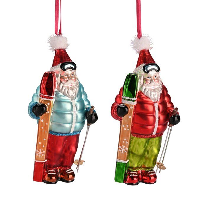Hänger Santa Skier, blau/rot oder rot/grün