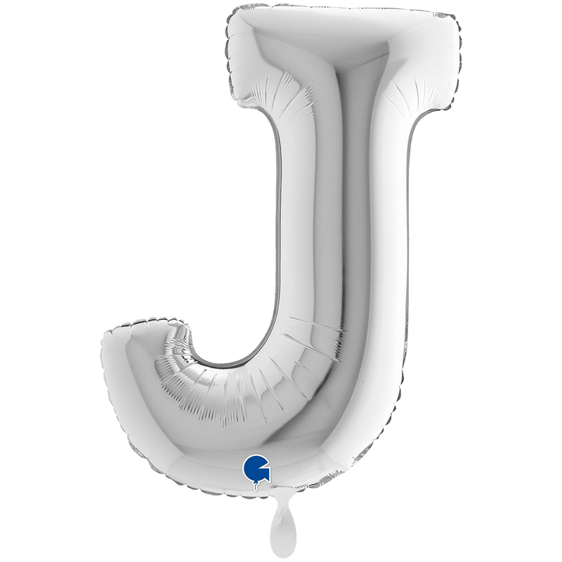 Buchstabenballon J XXL - Silber