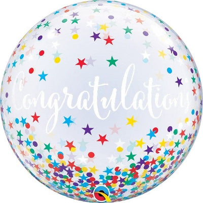 Single Bubble Congratulations Confetti Stars | Boutique Ballooons