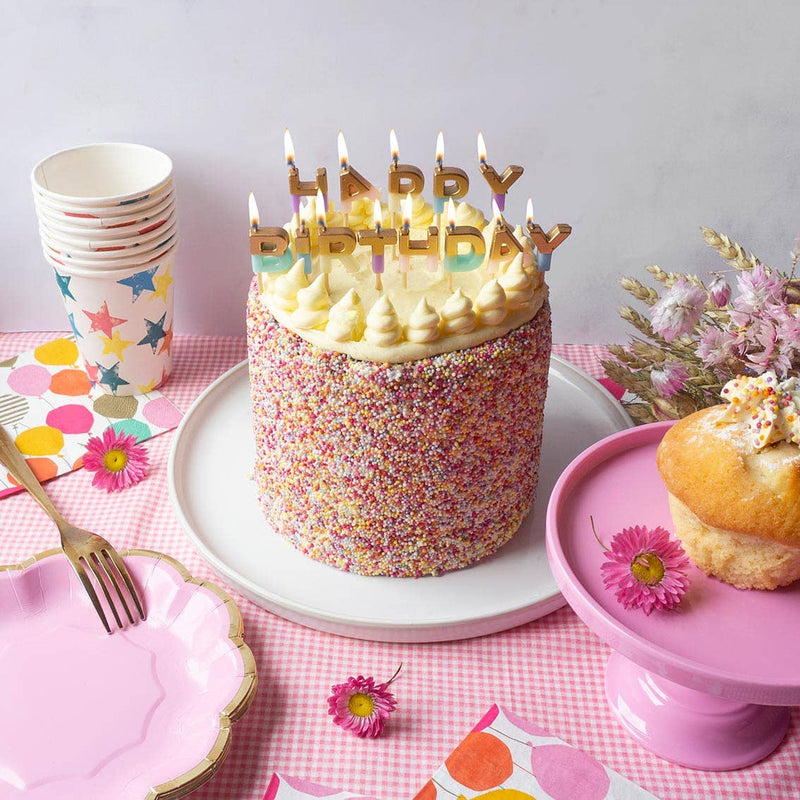 Talking Tables - Pastellfarbene „Happy Birthday“ -Buchstabenkerzen | Boutique Ballooons
