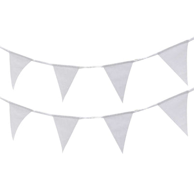White Fabric Flag Bunting