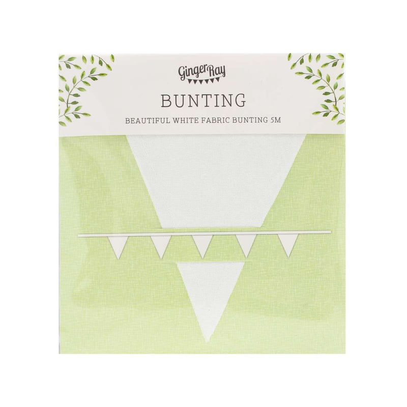 White Fabric Flag Bunting