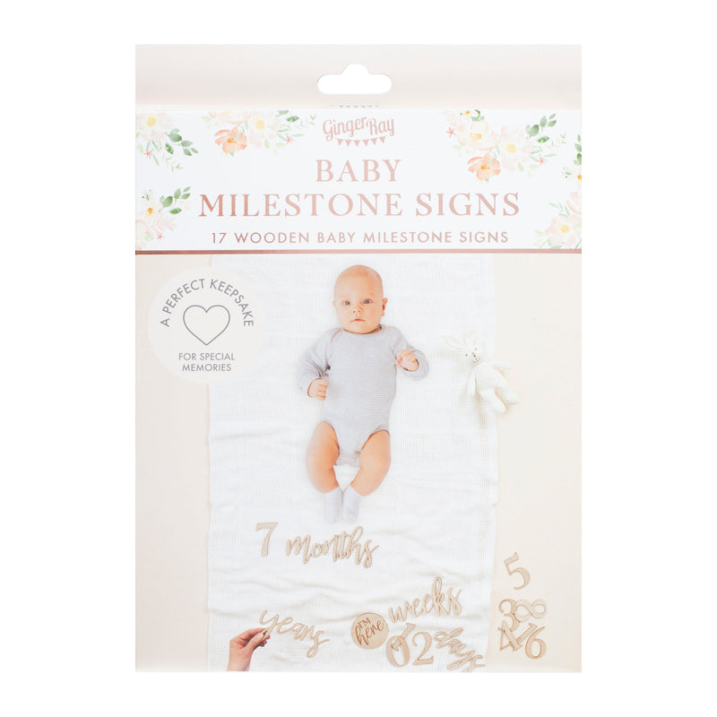 Wooden Pregnancy & Baby Milestone Signs